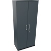 Flügeltürenschrank in anthrazit metallic mit zwei Türen und abschließbarem Schloss.