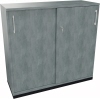 Schiebetürenschrank in anthrazit metallic und beton hell, Maße 1.200 x 1.133 x 442 mm.