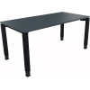 Schreibtisch in lavagrau mit anthrazit metallic Beinen, Seitenansicht, rechteckige Form.