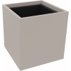 Blumentopf in lichtgrau, quadratisch mit Innenraum, Maße 38 x 40 x 38 cm.