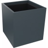 Blumentopf in lavagrau, quadratisch mit den Maßen 38 x 40 x 38 cm.