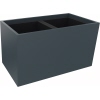 Blumentopf in lavagrau, rechteckig mit zwei Fächern, Maße 72,1 x 40 x 38 cm.