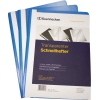 Blaue Schnellhefter im DIN A4-Format, transparent mit Beschriftungsstreifen, 10 Stück.