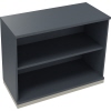 Regal in silberaluminium lavagrau mit zwei offenen Fächern, Maße 1.000 x 781 x 442 mm.