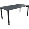 Schreibtisch in lavagrau mit anthrazitmetallic Beinen, Maße 1.600 x 680-820 x 800 mm.