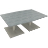 Konferenztisch communication 2.000 x 720 x 1.000/1.100 mm (B x H x T) silberaluminium beton hell Produktbild pa_produktabbildung_1 S