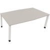 Konferenztisch in verkehrsweiß lichtgrau, rechteckige Form mit vier Beinen.