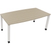 Konferenztisch communication *1.800 x 680-820 x 800/900 mm (B x H x T)* *verkehrsweiß* eiche natur Produktbild pa_produktabbildung_1 S