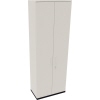 Flügeltürenschrank in anthrazit metallic und diamantweiß mit zwei Türen, Rückansicht.