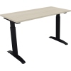 Schreibtisch all in one 1.200 x 650-850 x 600 mm (B x H x T) Flachkufe Quadratrohr akazie hell anthrazit metallic Produktbild pa_produktabbildung_1 S