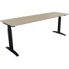 Schreibtisch all in one 2.000 x 650-850 x 600 mm (B x H x T) Flachkufe Quadratrohr eiche natur anthrazit metallic Produktbild pa_produktabbildung_1 S
