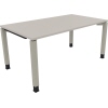 Schreibtisch all in one 1.600 x 680-820 x 900 mm (B x H x T) Vierfuß Quadratrohr lichtgrau silberaluminium Produktbild pa_produktabbildung_1 S