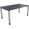 Schreibtisch mit quadratischen Beinen in lavagrau, Maße 1.600 x 680-820 x 900 mm.