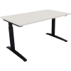 Schreibtisch all in one 1.400 x 650-850 x 800 mm (B x H x T) Flachkufe Quadratrohr diamantweiß anthrazitmetallic Produktbild pa_produktabbildung_1 S