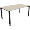 Schreibtisch all in one 1.600 x 680-820 x 900 mm (B x H x T) Vierfuß Rundrohr akazie hell anthrazit metallic Produktbild pa_produktabbildung_1 S