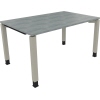 Schreibtisch all in one 1.400 x 680-820 x 900 mm (B x H x T) Vierfuß Quadratrohr beton hell silberaluminium Produktbild pa_produktabbildung_1 S