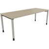 Schreibtisch all in one 2.000 x 680-820 x 800 mm (B x H x T) Vierfuß Rundrohr eiche natur silberaluminium Produktbild pa_produktabbildung_1 S