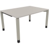 Schreibtisch all in one *1.400 x 680-820 x 1.000 mm (B x H x T)* *Vierfuß Quadratrohr* *lichtgrau* silberaluminium Produktbild pa_produktabbildung_1 S