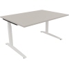 Schreibtisch all in one 1.400 x 650-850 x 1.000 mm (B x H x T) Flachkufe Quadratrohr lichtgrau verkehrsweiß Produktbild pa_produktabbildung_1 S
