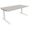 Schreibtisch all in one 1.800 x 650-850 x 900 mm (B x H x T) Flachkufe Quadratrohr lichtgrau verkehrsweiß Produktbild pa_produktabbildung_1 S
