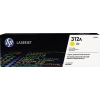 Gelber HP Toner 312A in typischer Verpackung mit Produktinformationen auf der Seite.