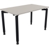 Schreibtisch mit vier Rundrohrbeinen, lichtgrau und anthrazit metallic, 1200 x 680-820 x 700 mm.