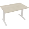 Schreibtisch all in one 1.200 x 650-850 x 700 mm (B x H x T) Flachkufe Quadratrohr akazie hell verkehrsweiß Produktbild pa_produktabbildung_1 S