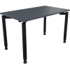 Schreibtisch in lavagrau mit anthrazit metallic Vierfuß-Rundrohren, Maße 1200 x 680-820 x 700 mm.