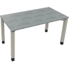 Schreibtisch all in one 1.400 x 680-820 x 700 mm (B x H x T) Vierfuß Quadratrohr beton hell silberaluminium Produktbild pa_produktabbildung_1 S