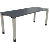 Schreibtisch all in one 1.800 x 680-820 x 700 mm (B x H x T) Vierfuß Quadratrohr lavagrau silberaluminium Produktbild pa_produktabbildung_1 S