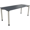 Schreibtisch all in one 1.800 x 680-820 x 700 mm (B x H x T) Vierfuß Rundrohr lavagrau silberaluminium Produktbild pa_produktabbildung_1 S