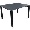 Schreibtisch in lavagrau mit quadratischen Metallbeinen, Maße 1.200 x 680-820 x 1.000 mm.