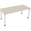 Schreibtisch all in one 1.800 x 680-820 x 700 mm (B x H x T) Vierfuß Rundrohr akazie hell verkehrsweiß Produktbild pa_produktabbildung_1 S