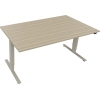 Schreibtisch 1.600 x 625-1.285 x 900 mm (B x H x T) eiche natur silberaluminium Produktbild pa_produktabbildung_1 S