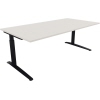 Schreibtisch in diamantweiß mit anthrazitmetallic Untergestell, rechteckige Form ohne Zubehör.