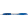 BIC Kugelschreiber ATLANTIS Classic in blau mit transparentem Schaft und weichem Griff.