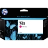HP Tintenpatrone 745 Magenta 130 ml in Verpackung mit blauen Schmetterlingen und Informationstext.