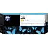 Gelbe HP Tintenpatrone 745 300 ml mit Schmetterling-Design auf der Verpackung.