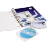 CD/DVD Hüllen in einem Ordner, mit CDs und einer transparenten Vorderseite sichtbar.