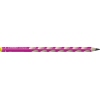 Ergonomischer dreikantiger pinker Bleistift für Linkshänder mit rutschfesten Griffmulden.