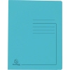 Türkiser Schnellhefter mit Linien für Beschriftung und Logo in der unteren linken Ecke.