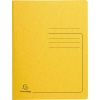 Gelber Spiralhefter mit Linien auf der Vorderseite und logo in der linken unteren Ecke.