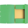 Helle grüne Sammelmappe mit offenem Deckel und Innenfach zur Ablage von Dokumenten.