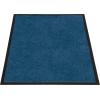 Blaue Schmutzfangmatte mit Schwarz umrandetem Rand, quadratisch, für Innenräume.