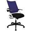 Moderner Bürodrehstuhl mit atmungsaktiver Netzrückenlehne und verstellbarem Sitz in royalblau.