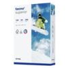 Karton mit tecno Kopierpapier Superior A4, 250 Blatt, 160 g/m², auf schneeweißem Hintergrund.