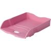 Rosa Briefablage aus recyceltem Kunststoff mit angeschrägter Vorderfront.