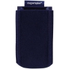 Blauer Stiftehalter aus Filz mit Magnet hinten zur Befestigung an Metalloberflächen.