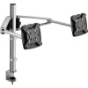 Monitorschwenkarm mit zwei Armen zur Befestigung von zwei Monitoren an einem Ständer.