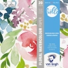 Aquarellblock mit floralem Design und Produktinformationen auf der Verpackung.